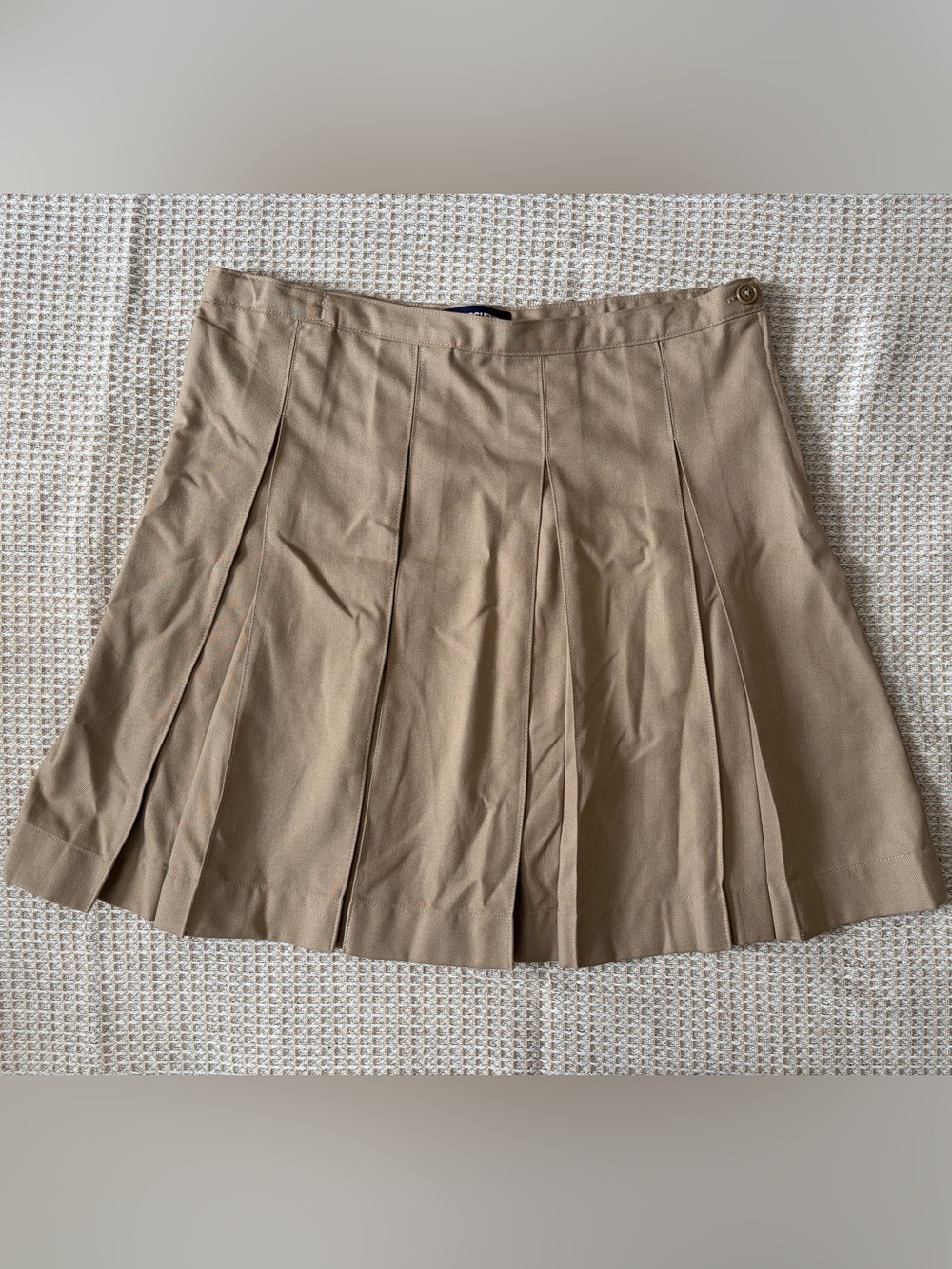Lands’ End Girls School Uniform Classic Pleated Khaki Skirt Size 16